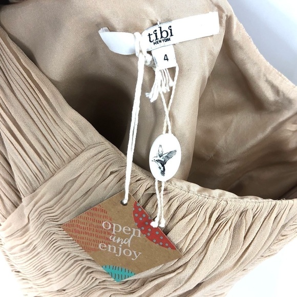 Tibi 100% Silk Dress 4 Chiffon One Shoulder Luxury Formal Wedding Fairy NEW $495 - Picture 7 of 13